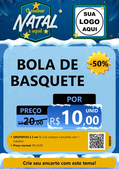 Modelo de Cartaz para Cartaz A4 Vertical com o tema O Melhor Natal É Aqui! para Artigos Esportivos