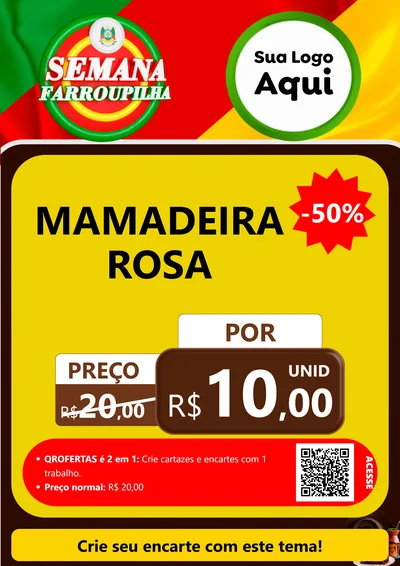 Modelo de Cartaz para Cartaz A4 Vertical com o tema Semana Farroupilha para Bebês