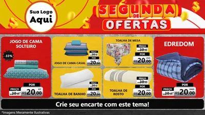 Modelo de TV para TV Horizontal com o tema Segunda de Ofertas para Cama, Mesa e Banho