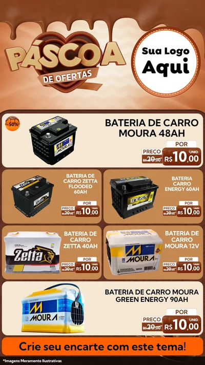 Modelo de TV para TV Vertical com o tema Páscoa de Ofertas para Baterias Elétricas