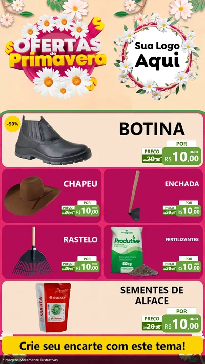 Modelo de TV para TV Vertical com o tema Ofertas de Primavera para Agropecuária