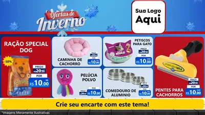 Modelo de TV para TV Horizontal com o tema Ofertas de Inverno para Pet Shop