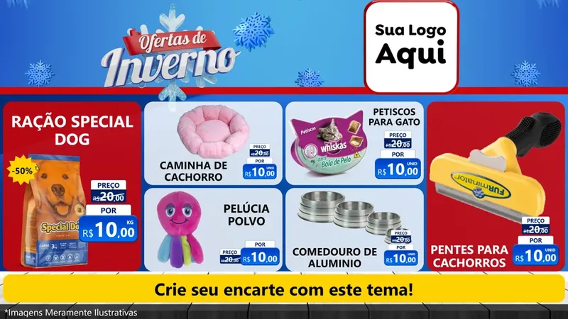 Modelo de TV para TV Horizontal com o tema Ofertas de Inverno para Pet Shop