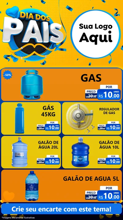 Modelo de TV para TV Vertical com o tema Dia dos Pais para Água e gás