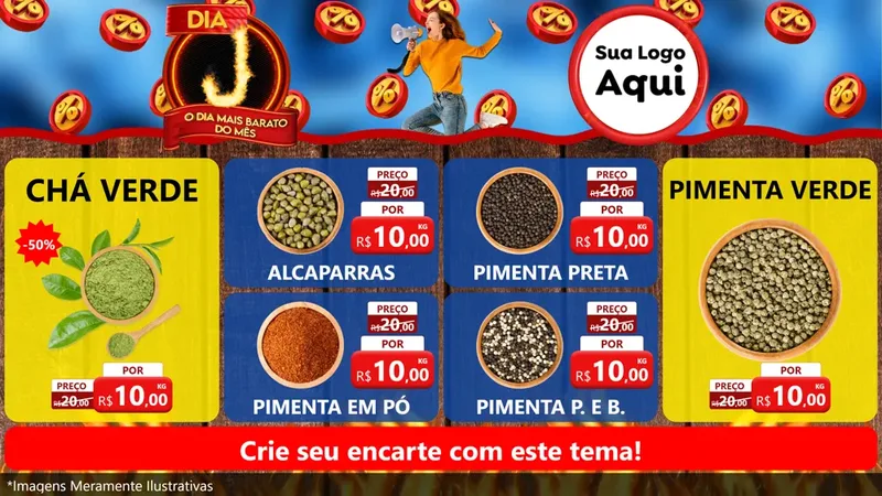 Modelo de TV para TV Horizontal com o tema Dia J - O Dia Mais Barato Do Mês para Produtos Naturais