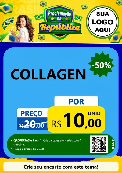 Modelo de Cartaz para Cartaz A4 Vertical com o tema Proclamação da República para Suplementos alimentares