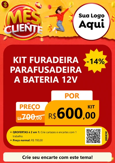 Modelo de Cartaz para Cartaz A4 Vertical com o tema Mês do Cliente para Maquinas e Ferramentas
