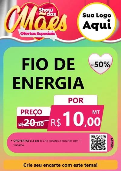 Modelo de Cartaz para Cartaz A4 Vertical com o tema Show das Mães - Ofertas Especiais para Materiais Elétricos