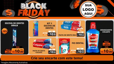 Modelo de TV para TV Horizontal com o tema Black Friday para Higiene Pessoal