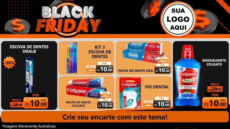 Modelo de TV para TV Horizontal com o tema Black Friday para Higiene Pessoal