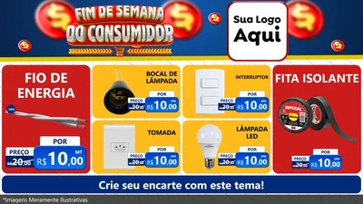 Modelo de TV para TV Horizontal com o tema Fim de Semana do Consumidor para Materiais Elétricos
