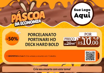 Modelo de Cartaz para Cartaz A4 Horizontal com o tema Páscoa da Economia para Pisos e revestimentos