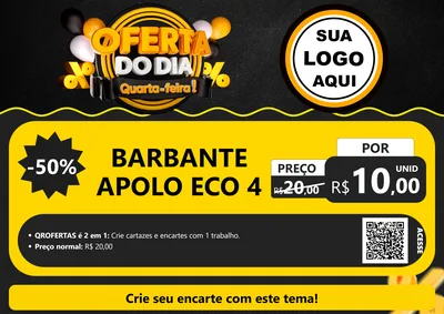 Modelo de Cartaz para Cartaz A4 Horizontal com o tema Oferta do Dia - Quarta Feira! para Armarinho e Aviamentos