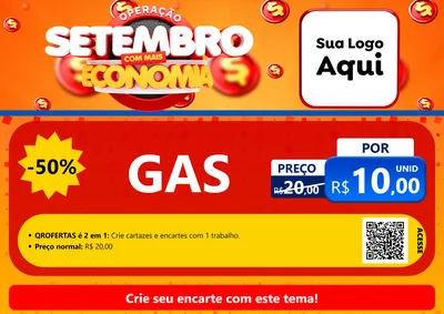 Modelo de Cartaz para Cartaz A4 Horizontal com o tema Operação Setembro Com Muita Economia para Água e gás