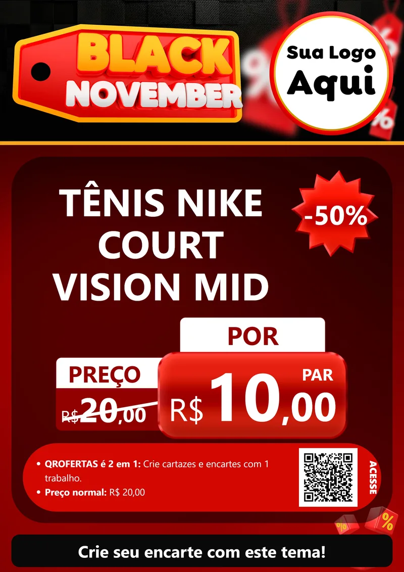 Modelo de Cartaz para Cartaz A4 Vertical com o tema Black November para Calçados