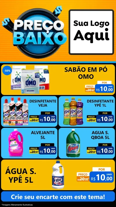 Modelo de TV para TV Vertical com o tema Preço Baixo para Produtos de Limpeza