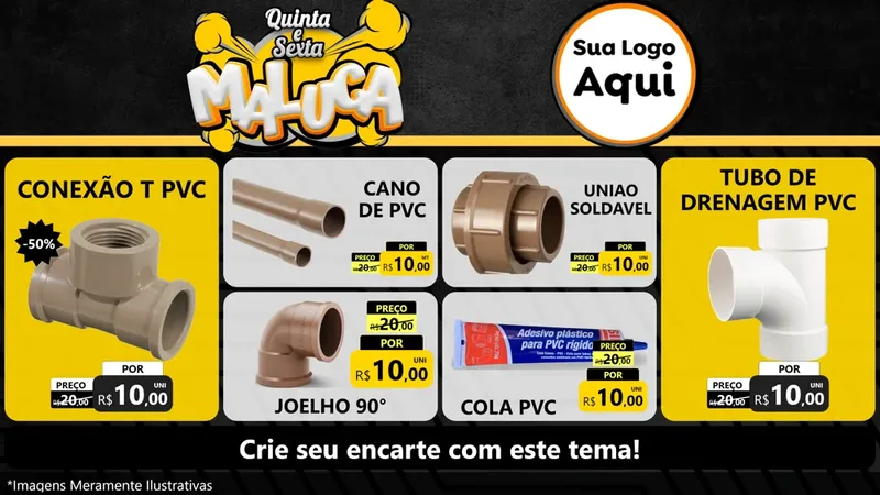 Modelo de TV para TV Horizontal com o tema Quinta e Sexta Maluca para Tubos e conexões