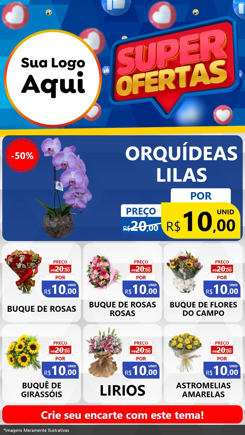 Modelo de Rede Social para Stories com o tema Super Ofertas para Floricultura e jardim
