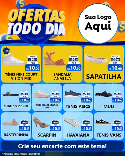 Modelo de Rede Social para Feed Instagram com o tema Ofertas Todo Dia para Calçados