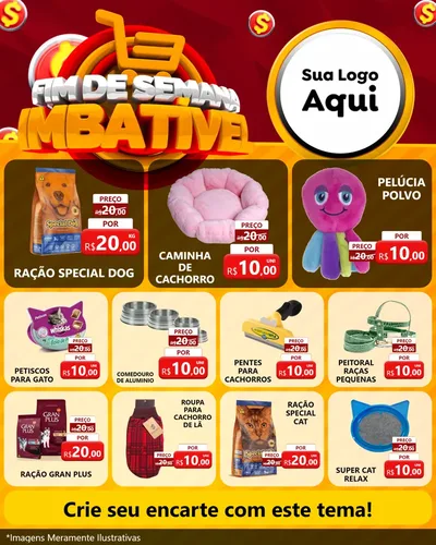 Modelo de Rede Social para Feed Instagram com o tema Fim de Semana Imbatível para Pet Shop