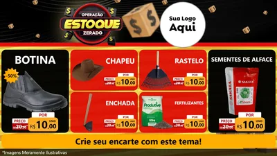 Modelo de TV para TV Horizontal com o tema Operação Estoque Zerado para Agropecuária