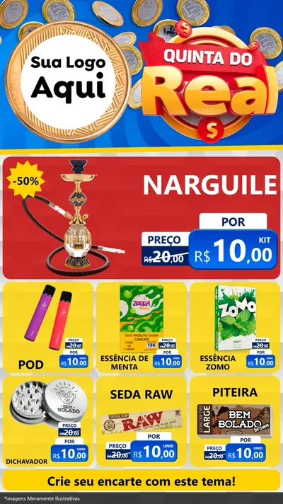 Modelo de Rede Social para Stories com o tema Quinta do Real para Tabacaria