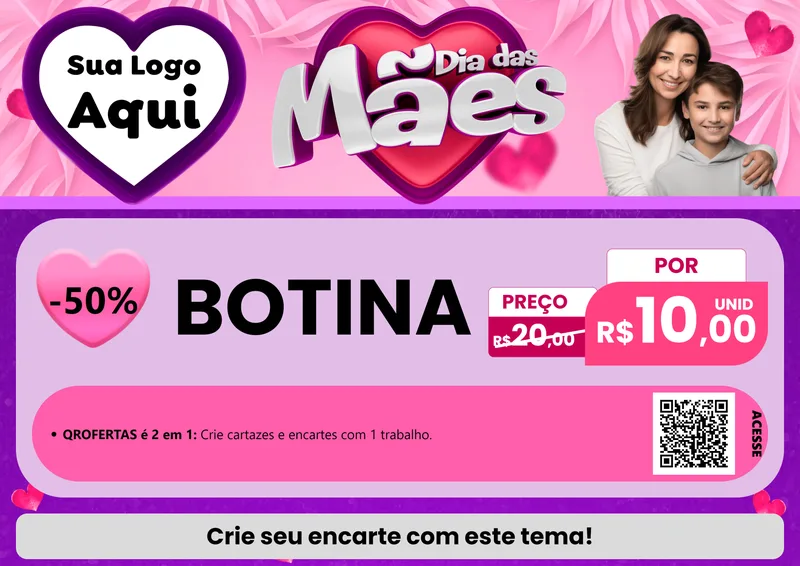 Modelo de Cartaz para Cartaz A4 Horizontal com o tema Dia das Mães para Agropecuária