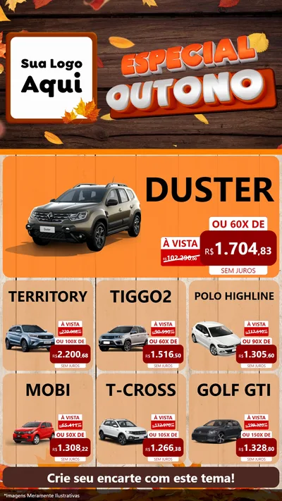 Modelo de Rede Social para Stories com o tema Especial Outono para Concessionaria de Carros