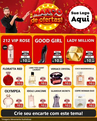 Modelo de Rede Social para Feed Instagram com o tema Março de Ofertas! para Perfumes