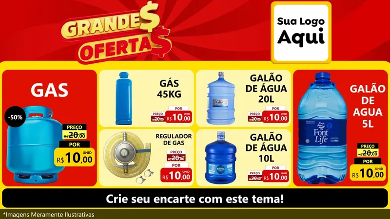Modelo de TV para TV Horizontal com o tema Grandes Ofertas para Água e gás