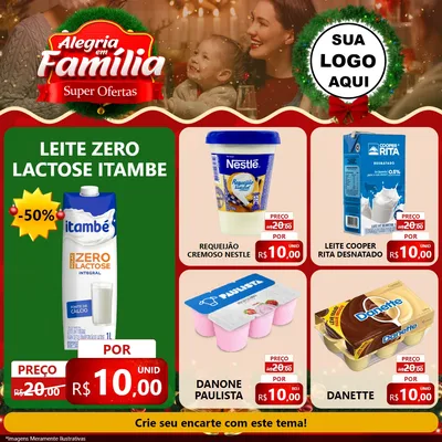 Modelo de Rede Social para Feed Facebook com o tema Alegria Em Família - Super Ofertas para Frios e Laticínios