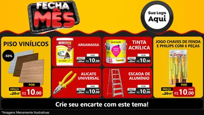Modelo de TV para TV Horizontal com o tema Fecha Mês para Material para Construção