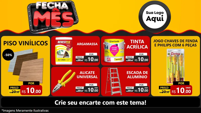 Modelo de TV para TV Horizontal com o tema Fecha Mês para Material para Construção