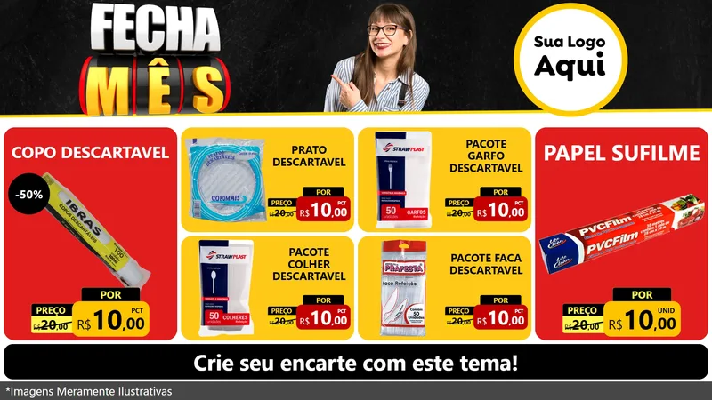 Modelo de TV para TV Horizontal com o tema Fecha Mês para Embalagens