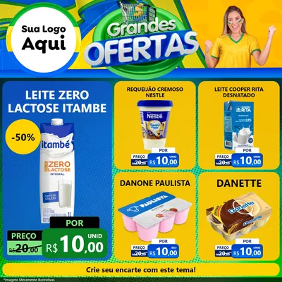 Modelo de Rede Social para Feed Facebook com o tema Grandes Ofertas para Frios e Laticínios