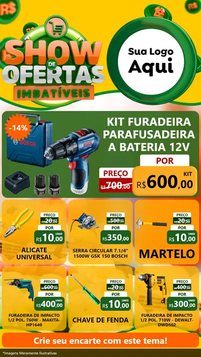 Modelo de Rede Social para Stories com o tema Show de Ofertas Imbatíveis para Maquinas e Ferramentas