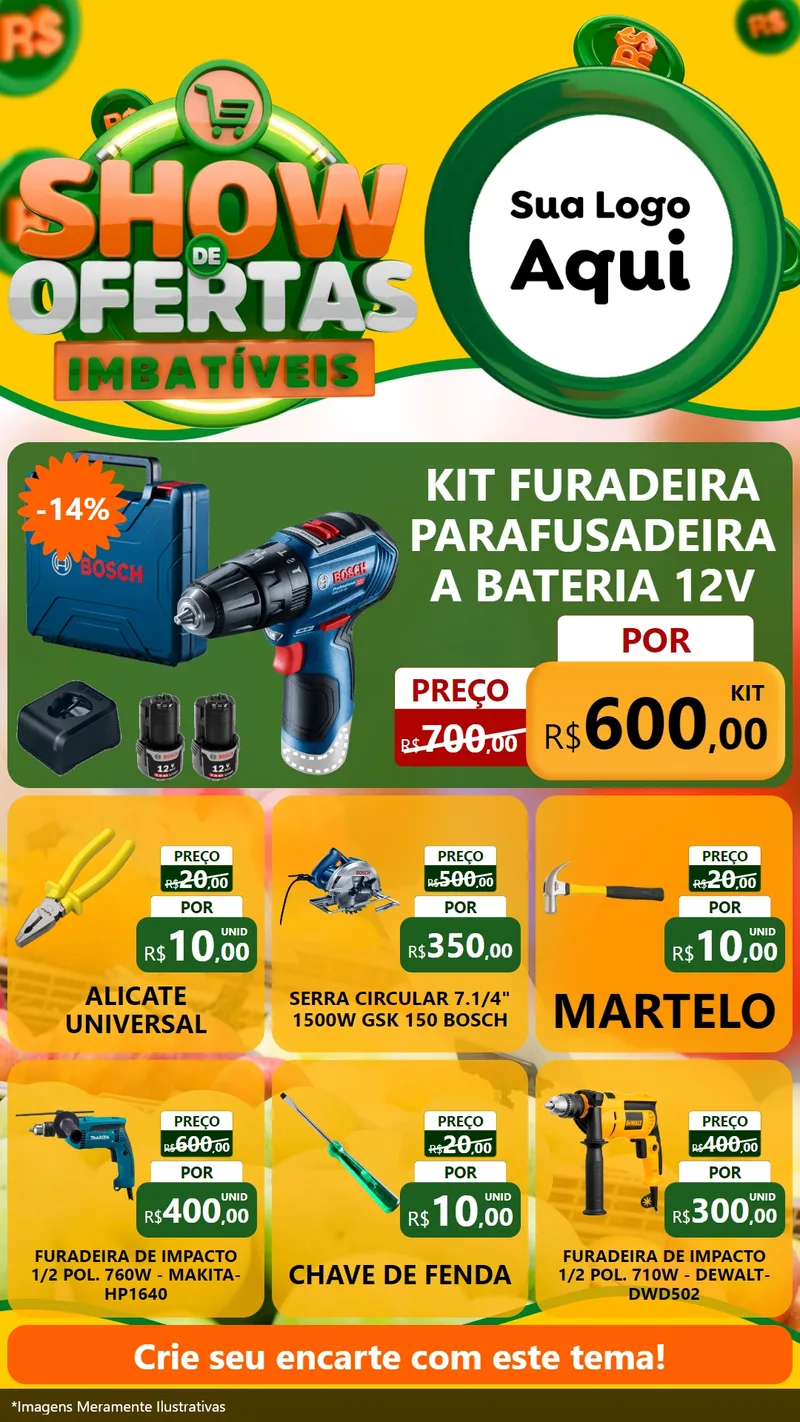 Modelo de Rede Social para Stories com o tema Show de Ofertas Imbatíveis para Maquinas e Ferramentas