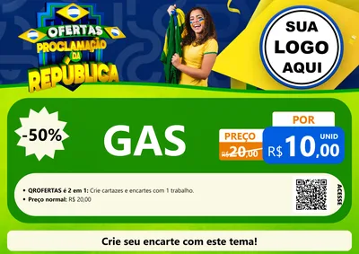Modelo de Cartaz para Cartaz A4 Horizontal com o tema Ofertas Proclamação da República para Água e gás