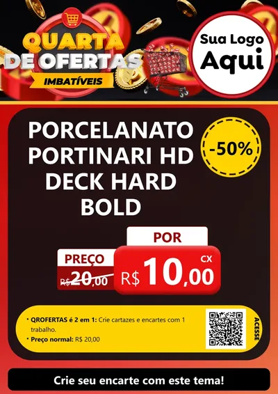 Modelo de Cartaz para Cartaz A4 Vertical com o tema Quarta de Ofertas Imbatíveis para Pisos e revestimentos