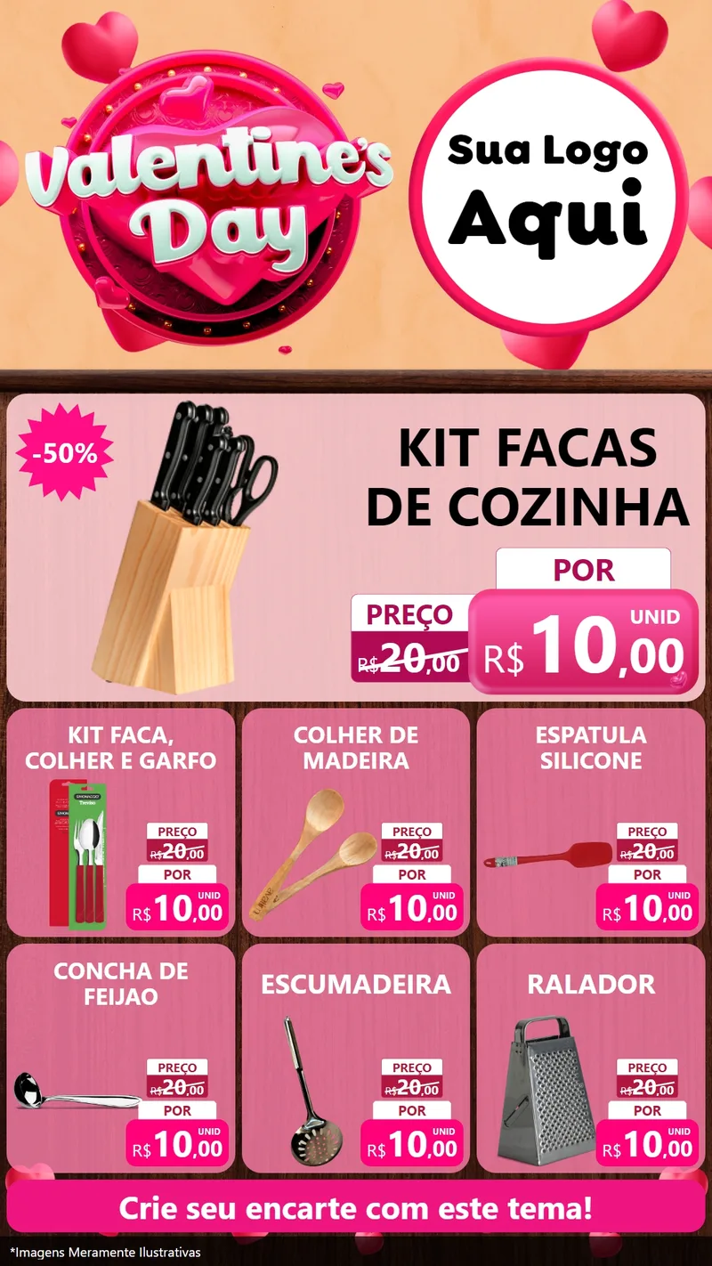 Modelo de Rede Social para Stories com o tema Valentine's Day para Utilidades Domésticas