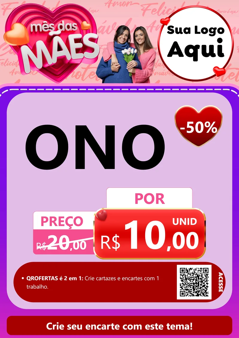 Modelo de Cartaz para Cartaz A4 Vertical com o tema Mês Das Mães para Óticas