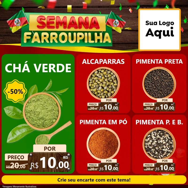 Modelo de Rede Social para Feed Facebook com o tema Semana Farroupilha para Produtos Naturais
