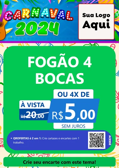 Modelo de Cartaz para Cartaz A4 Vertical com o tema Carnaval 2027 para Móveis e Eletro