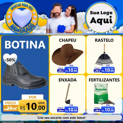 Modelo de Rede Social para Feed Facebook com o tema Ofertas Para Seu Namorado para Agropecuária