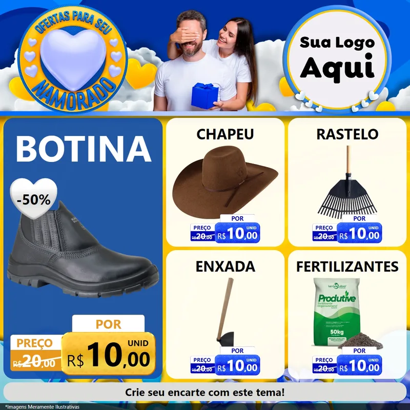 Modelo de Rede Social para Feed Facebook com o tema Ofertas Para Seu Namorado para Agropecuária