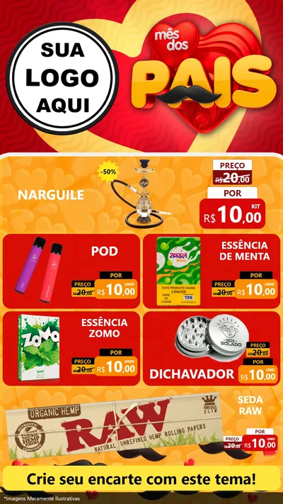 Modelo de TV para TV Vertical com o tema Mês Dos Pais para Tabacaria