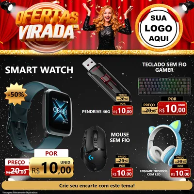 Modelo de Rede Social para Feed Facebook com o tema Ofertas da Virada para Informática