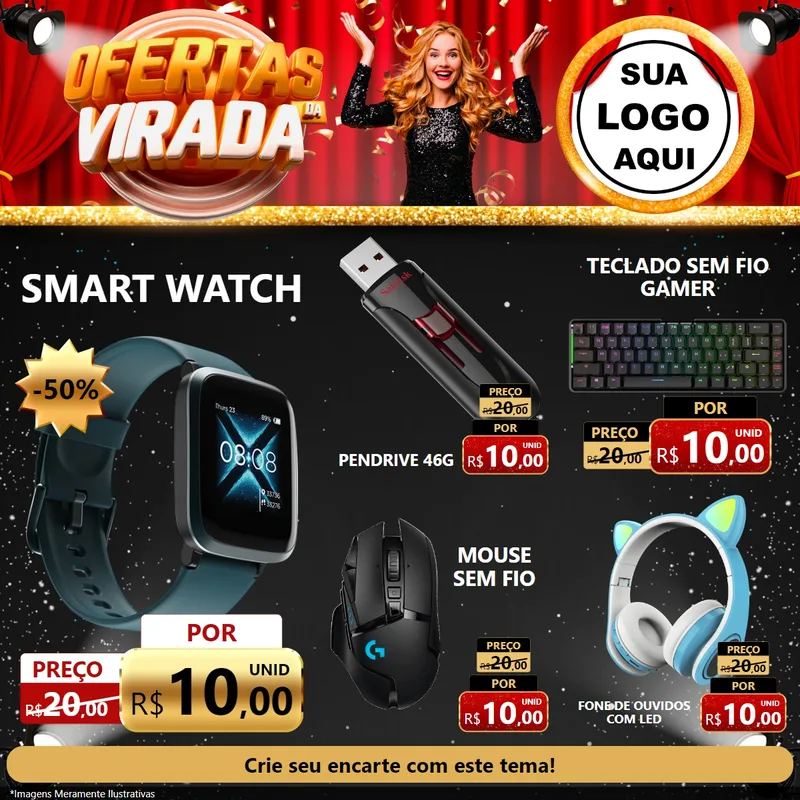 Modelo de Rede Social para Feed Facebook com o tema Ofertas da Virada para Informática