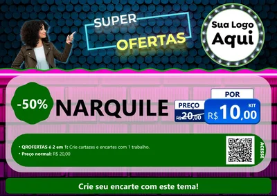Modelo de Cartaz para Cartaz A4 Horizontal com o tema Super Ofertas para Tabacaria