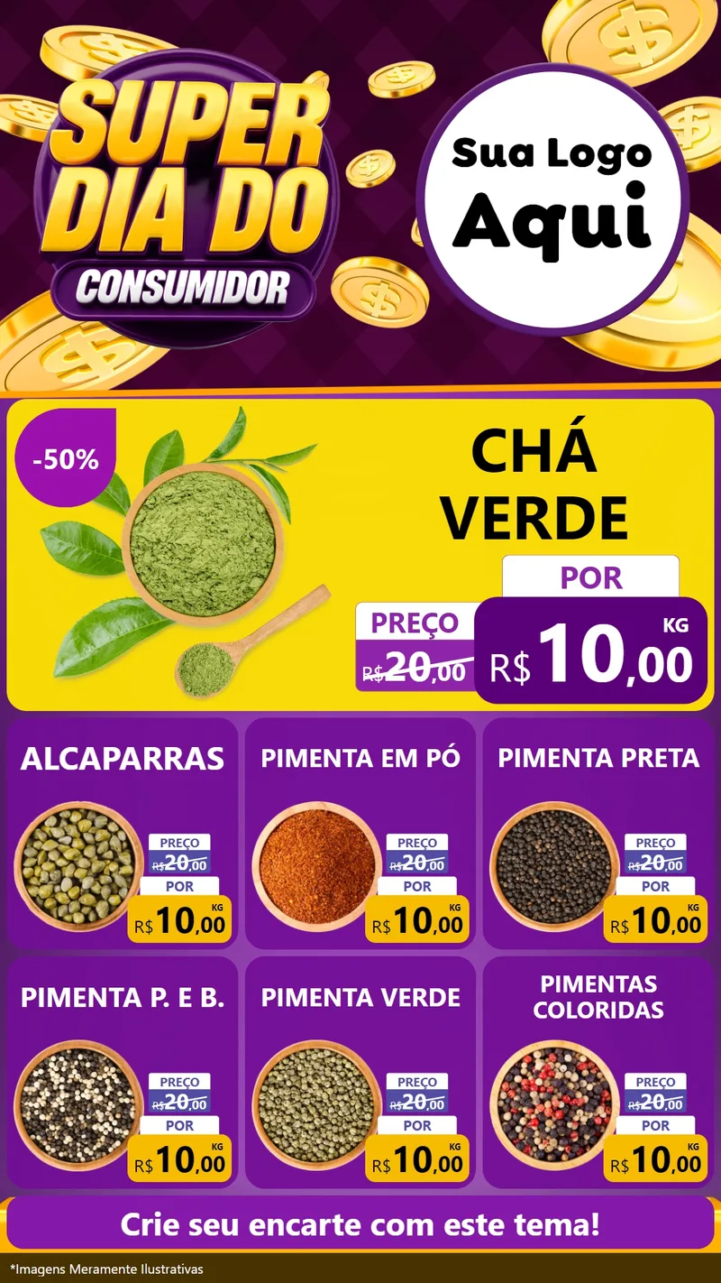 Modelo de Rede Social para Stories com o tema Super Dia do Consumidor para Produtos Naturais